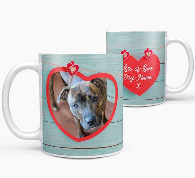 Personalised Photo Upload Mug 'Hearts' with {dogsName}'s Photo